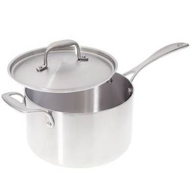 American Kitchen Cookware - 4 Qt. Covered Saucepan / Stainless Steel