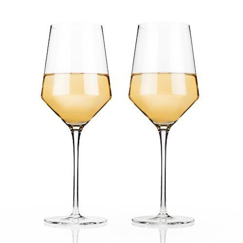 Viski Angled Crystal Prosecco Glasses S/2