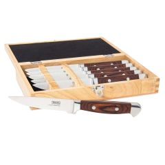 Viking 6-Piece Pakka Wood Steak Knife Set with Gift Box (Red)