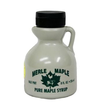 Merle Maple - Grade A, Medium Amber, Rich Taste, Maple Syrup Jug / 8 oz.