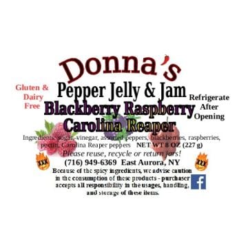 Donna's  Jelly & Jam - Black Raspberry Carolina Reaper Preserves / 8 oz.