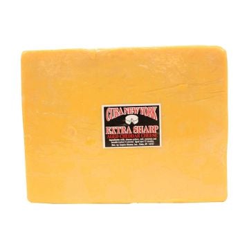 Cuba Cheese Extra Sharp Orange Cheddar Cheese / 8 - 9 oz. piece