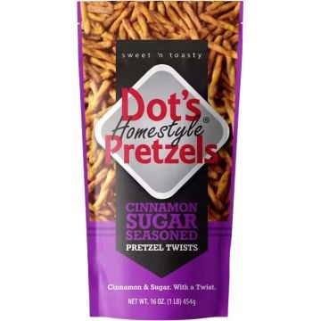 Dot's Homestyle Pretzels Cinnamon Sugar Seasoned / 16 oz bag